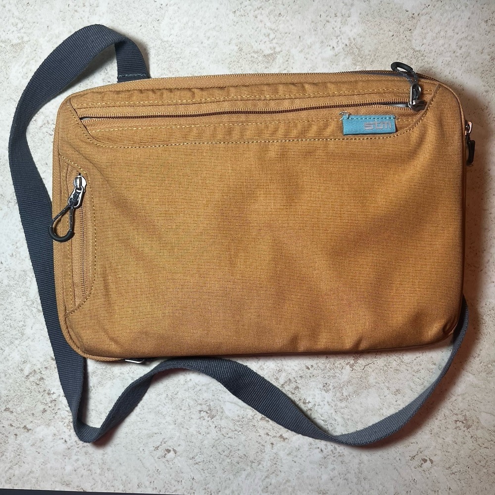 STM Australia Linear‎ Small 13" Laptop Shoulder Bag Mustard Brown Tech Messenger